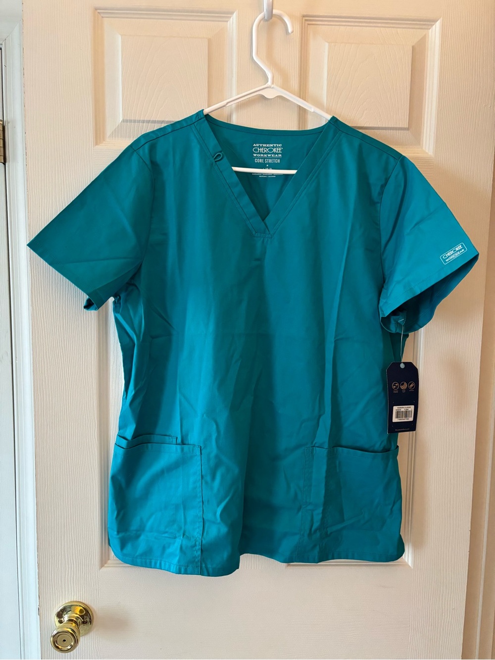 NWT Cherokee Workwear Womens Core Stretch in Teal Size Large